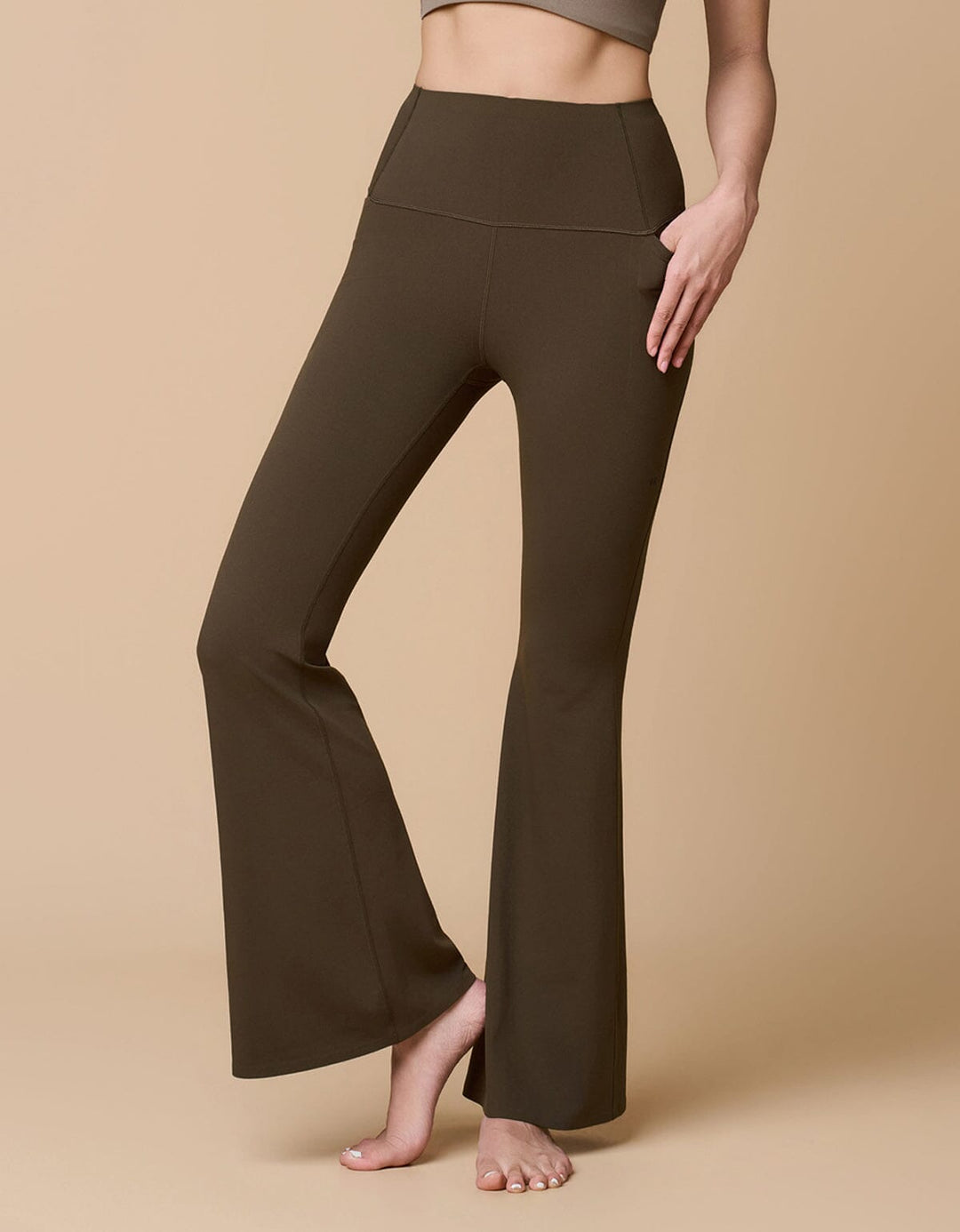 HOW-EFFORTLESS High Waist Kick Flare Full Length Leggings Leggings Her own words SPORTS 