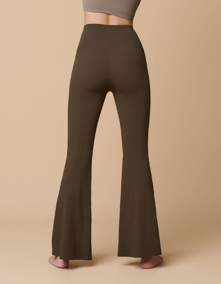 HOW-EFFORTLESS High Waist Kick Flare Full Length Leggings Leggings Her own words SPORTS 