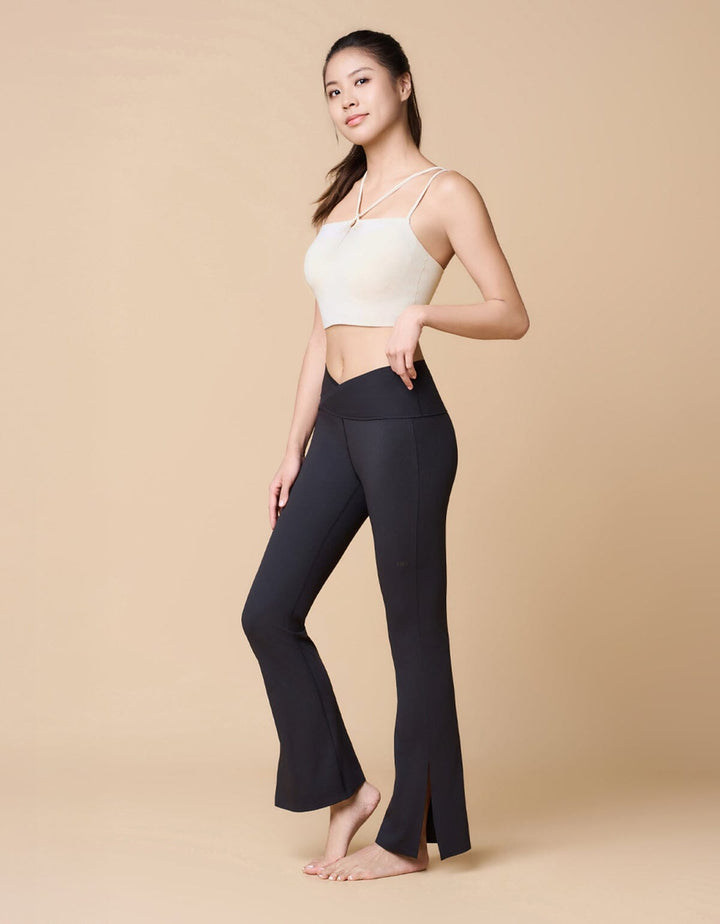HOW-EFFORTLESS Mid Waist Kick Flare Full Length Leggings Leggings Her own words SPORTS 