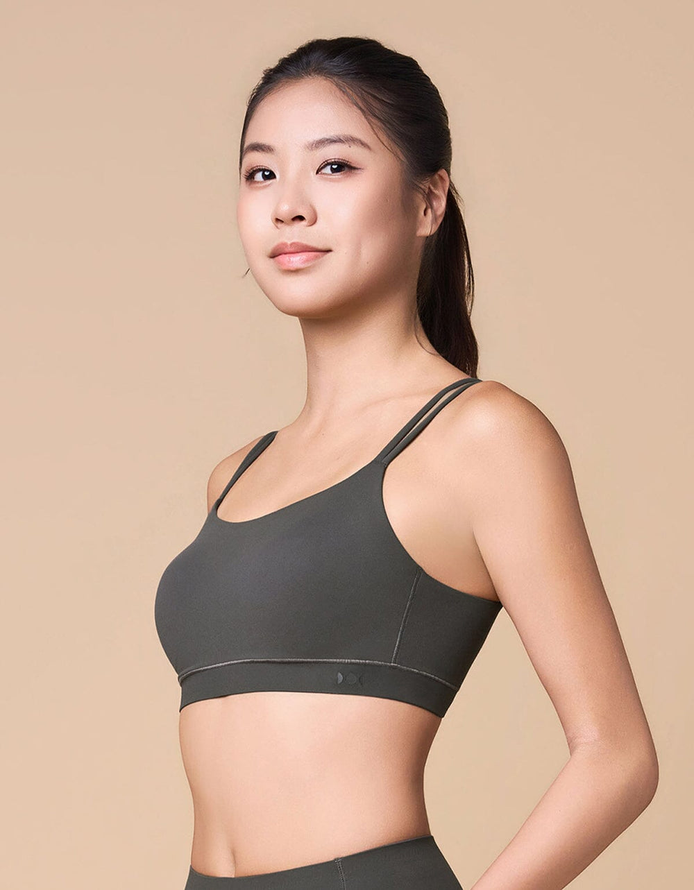 HOW-EFFORTLESS Medium Impact Sports Bra Sports Bra Her own words SPORTS Dark Gull Gray XS (70A-B) 