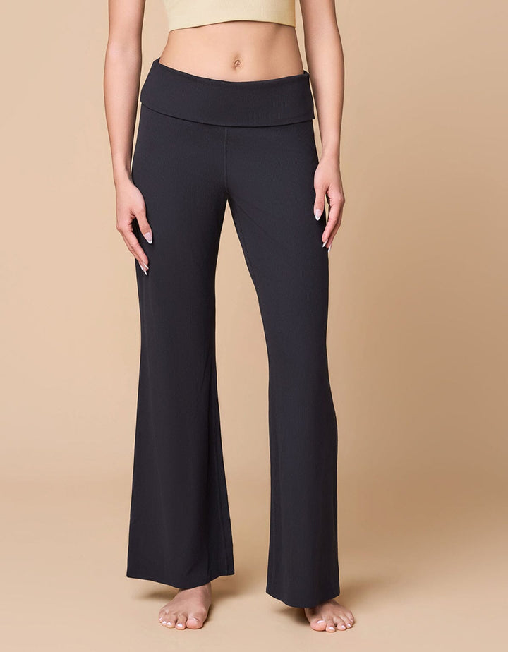 Ribbed Foldover Waist Kick Flare Full Length Leggings Flare Her own words SPORTS 