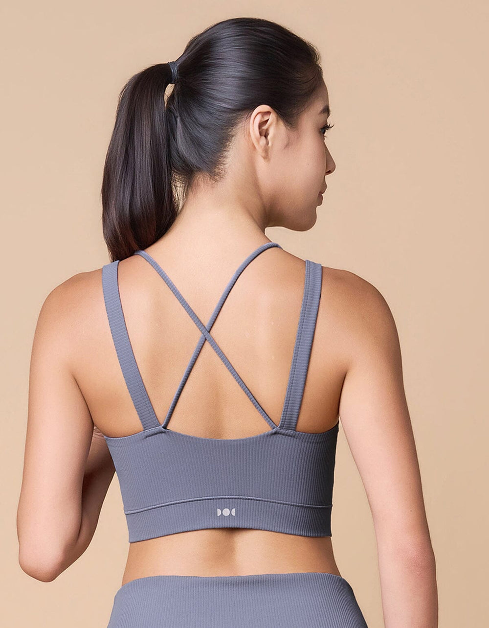 Ribbed Strappy Medium Impact Longline Sports Bra Sports Bra Her own words SPORTS 