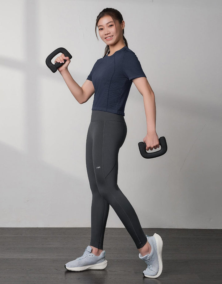 Seamless Knit Ribbed Slim Fit Crop Short Sleeve Crop Top Her own words SPORTS 