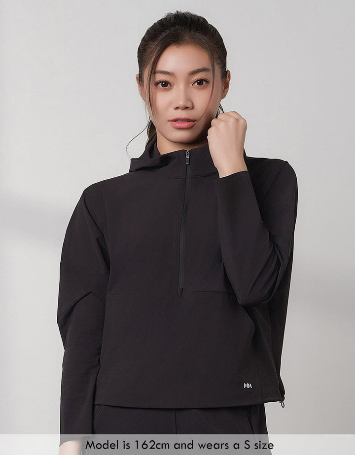 HOW-STAYDRY Half Zip Hoodie Long Sleeve Her own words SPORTS 