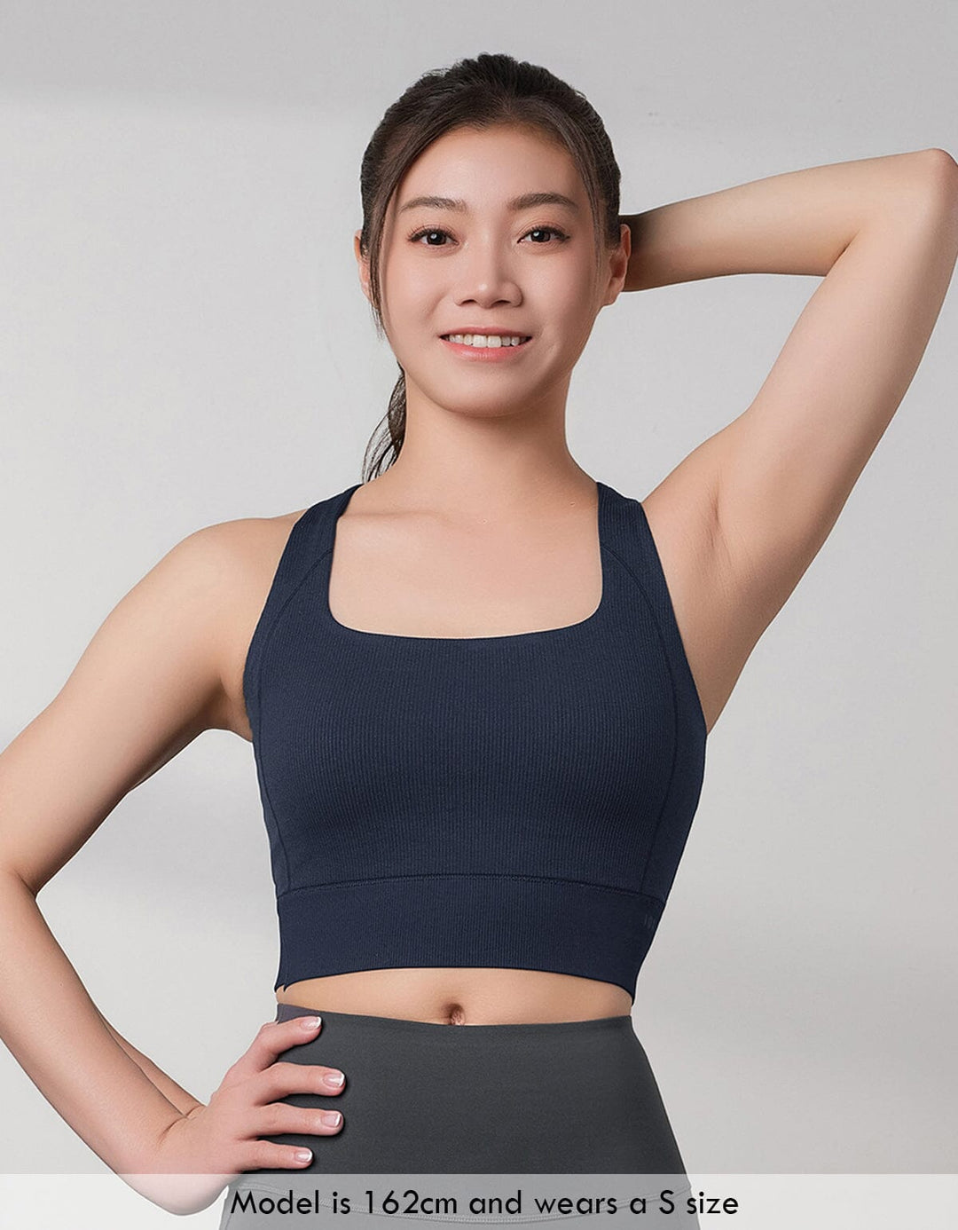 Seamless Knit REextraSkin™ & REherbafoam™ Ribed Square Neck Medium Impact Longline Sports Bra Medium Impact Her own words SPORTS 