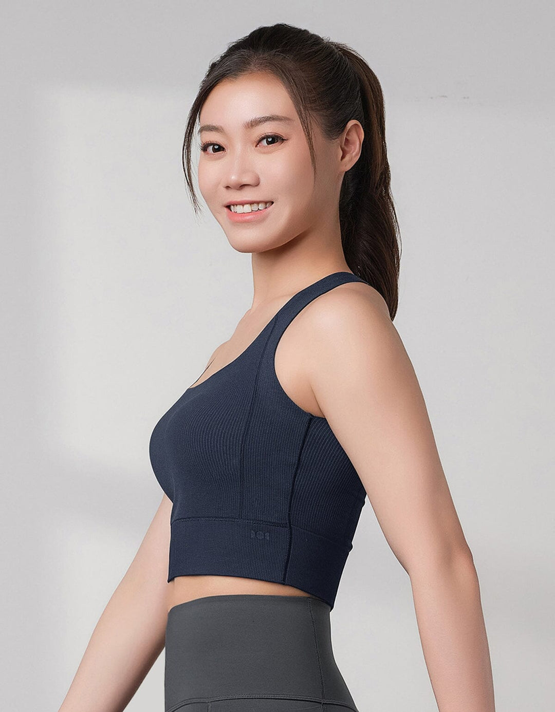 Seamless Knit REextraSkin™ & REherbafoam™ Ribed Square Neck Medium Impact Longline Sports Bra Medium Impact Her own words SPORTS 