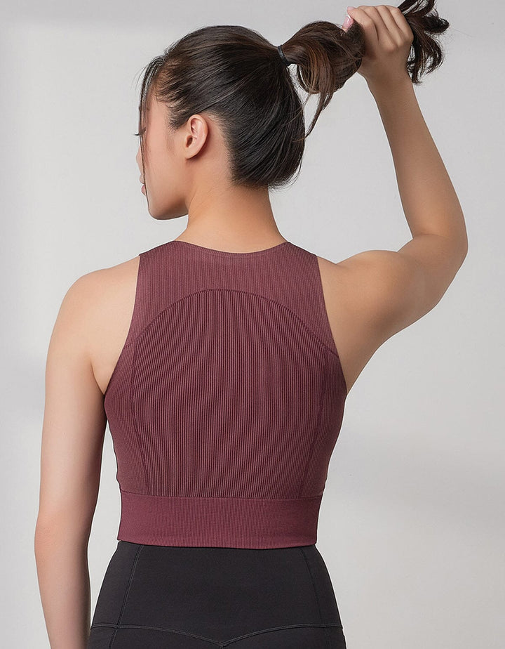 Seamless Knit REextraSkin™ & REherbafoam™ Ribed Square Neck Medium Impact Longline Sports Bra Medium Impact Her own words SPORTS 