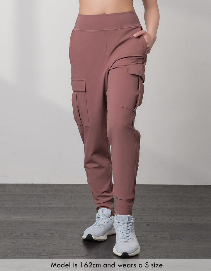 HOW-STAYDRY Mid Waist Full Length Quick Dry Cargo Jogger Jogger Her own words SPORTS 