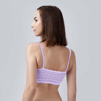 Soft Youth Bandeau Lacy Bra Bra Her Own Words Pastel Lilac XS 