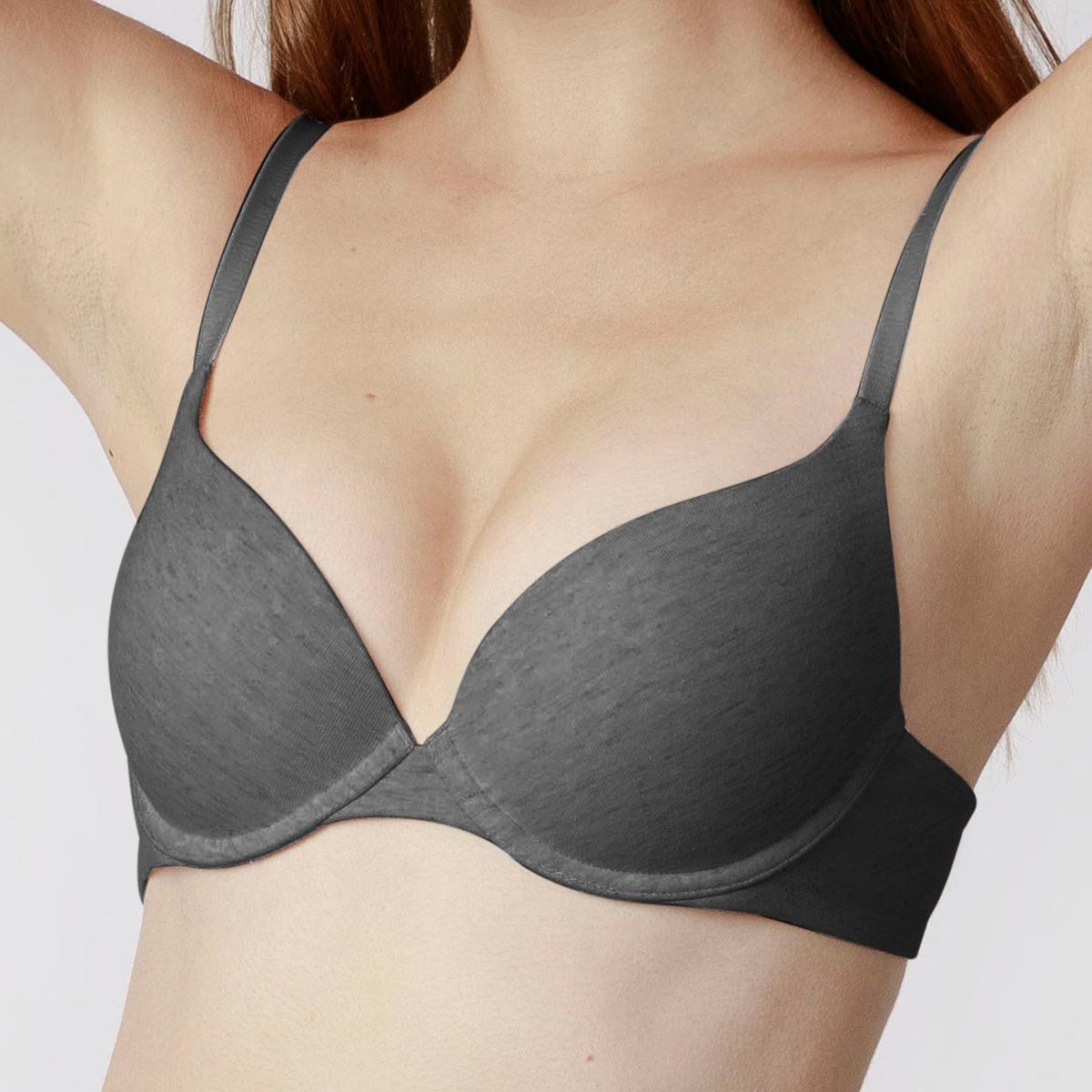 Easy Fit Heathered Cotton Thin Pad Bra Bra Her Own Words 