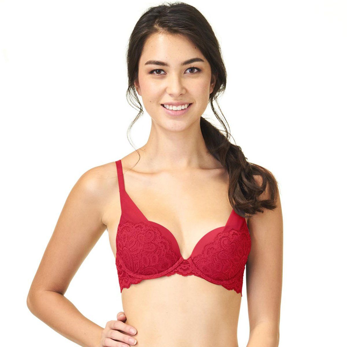 Mibra Demi Lacy Bra Bra Her Own Words Chinese Red 70A 
