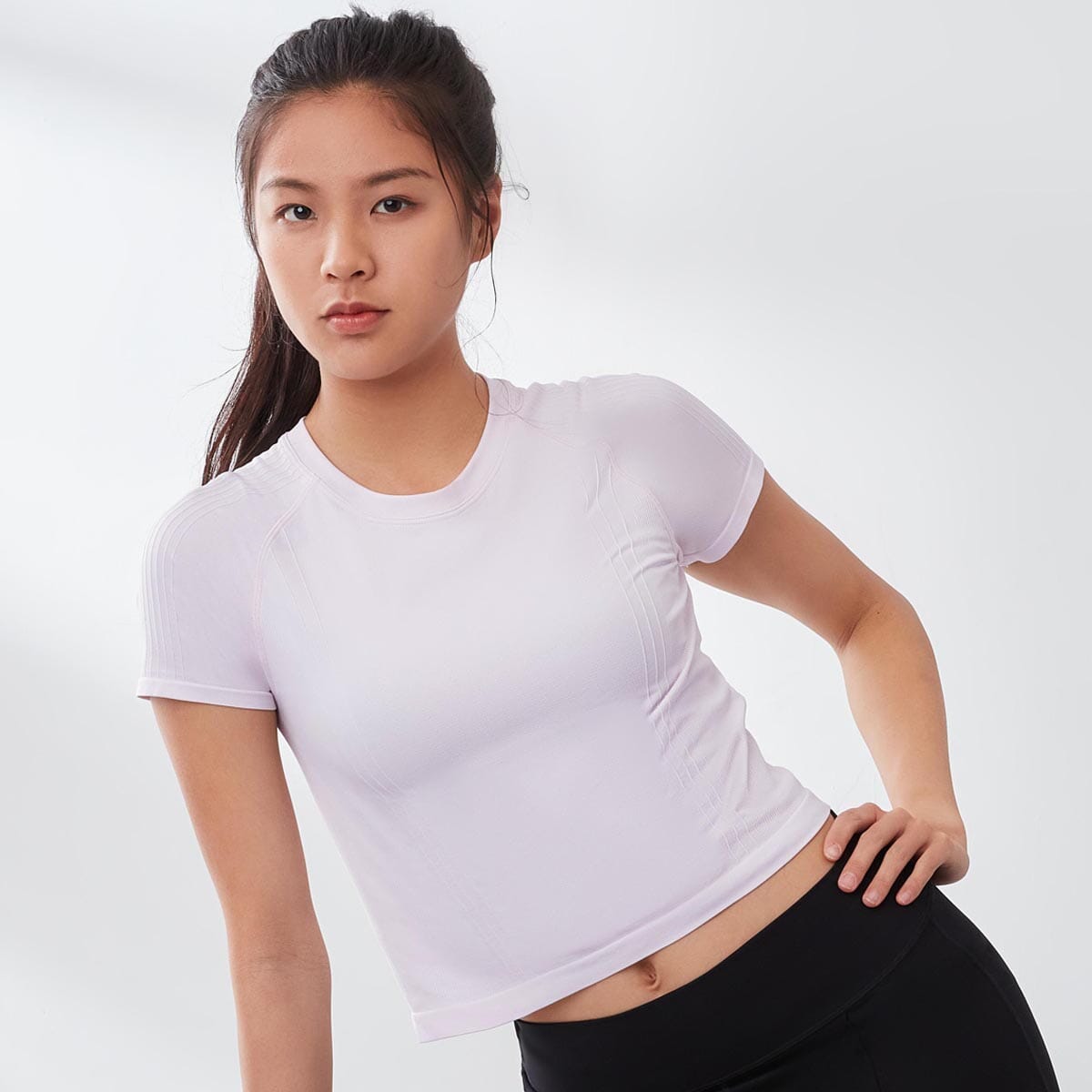 Effortless Sustainable Knit Short Sleeve Crop Top Tops Her own words SPORTS Orchid Tint XS 