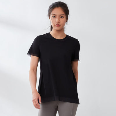 Float Lightweight UV Protection Cool Touch Short Sleeve Tee Tops Her own words SPORTS Black XS 