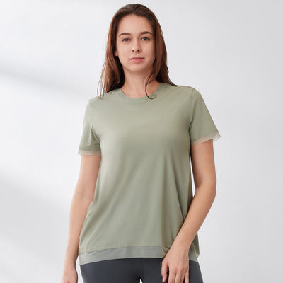 Float Lightweight UV Protection Cool Touch Short Sleeve Tee Tops Her own words SPORTS Seagrass XS 