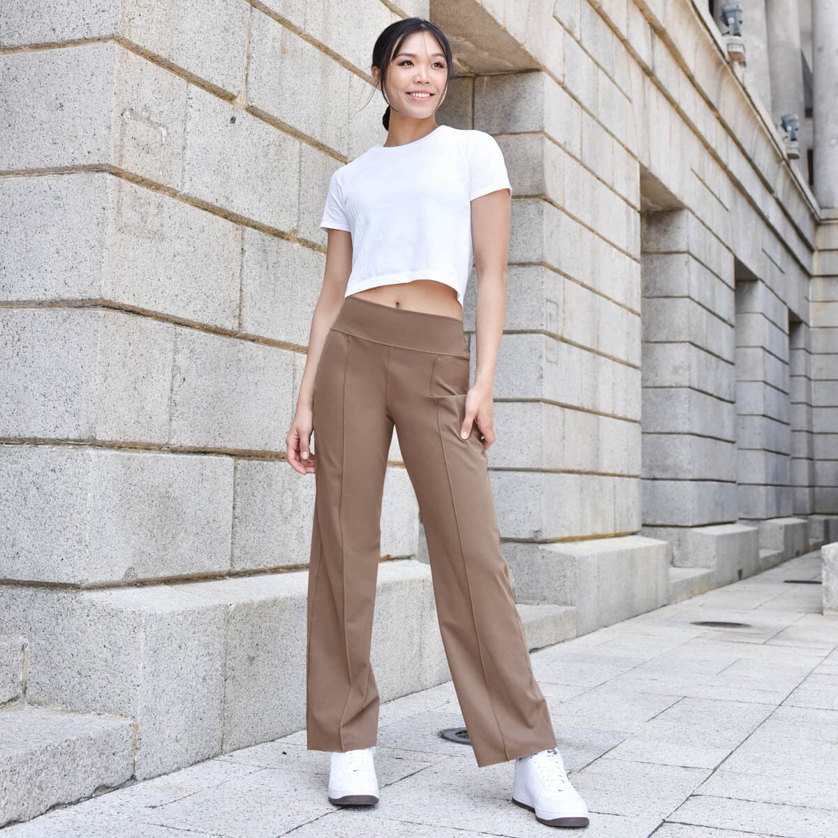 LifeStyle Mid-Waist Effortless UV Protection Full Length Straight Leg Pants Leggings Her own words SPORTS 