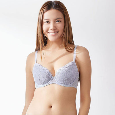 Airy Spacer Cooling Lightly Lined Lace Bra Bra Her Own Words Gray Dawn 70B 