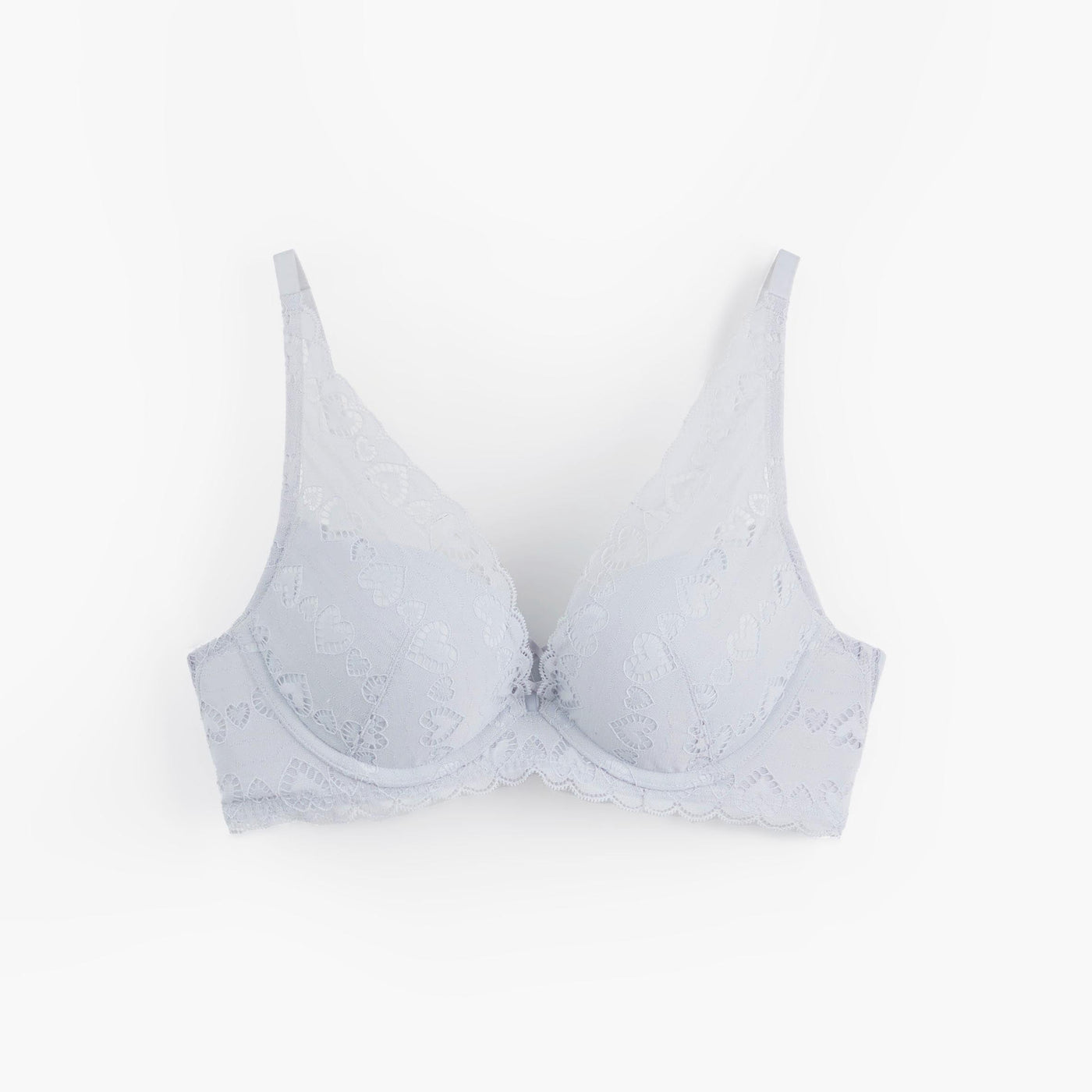 Stylist Memory Foam Plunge Push Up Lace Bra Her own words Gray Dawn 70A 