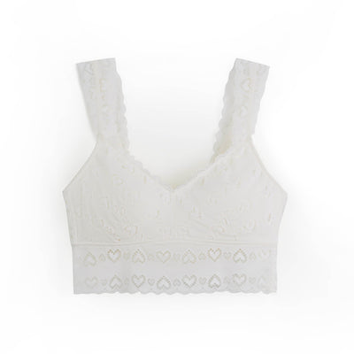 Stylist Extra Skin™ Longline Triangle Lace Bralettle Her Own Words Snow White XS 