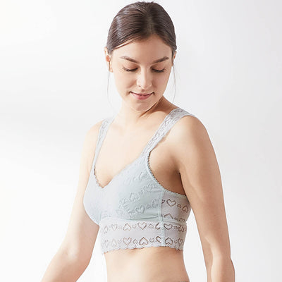 Stylist Extra Skin™ Longline Triangle Lace Bralettle Her Own Words Hushed Green XS 