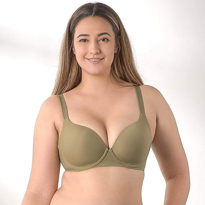 Solution Full Coverage Lightly Lined Bra Bra Her Own Words New Deep Lichen Green 70C 