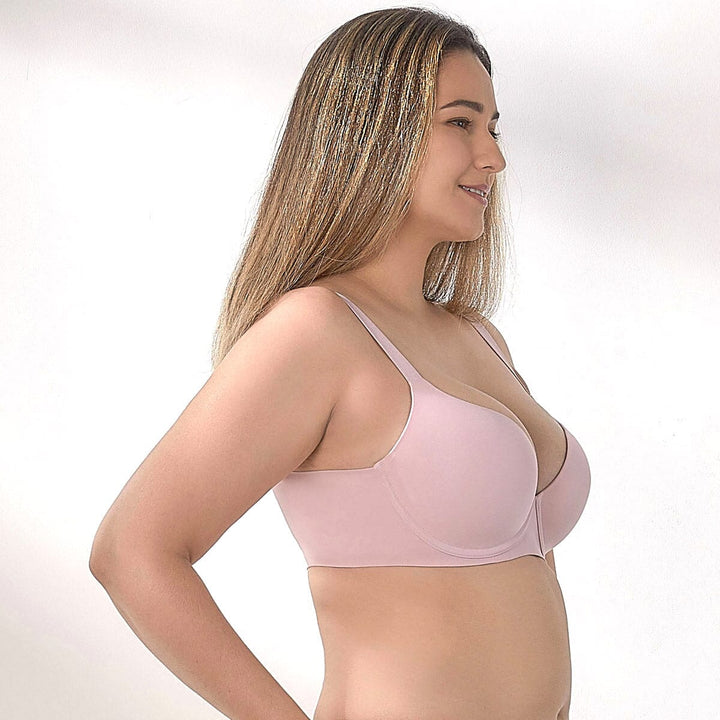 Solution Ad Grid???Soft Wire Full Coverage Lightly Lined Bra Bra Her Own Words Silver Pink 70C 