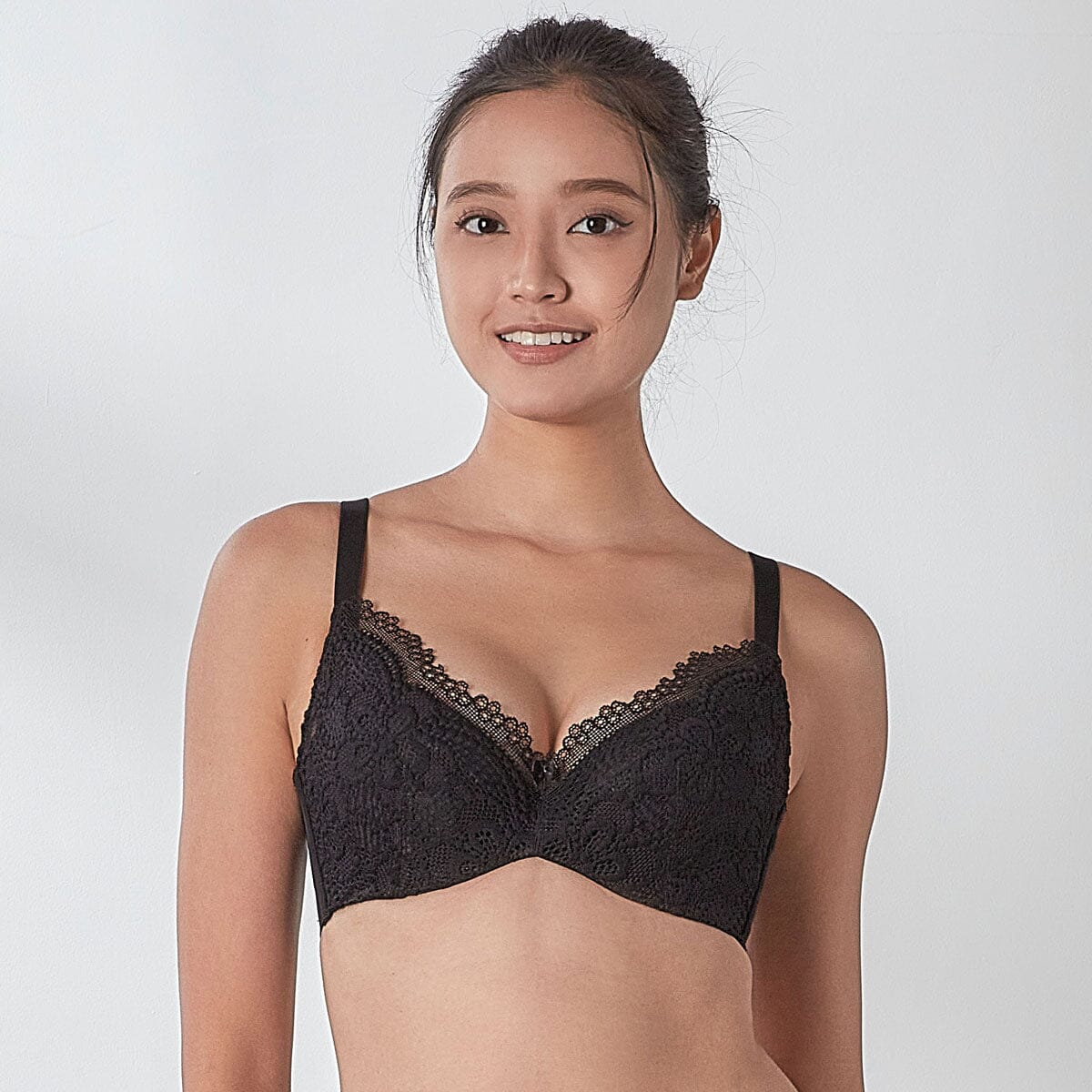 Solution Max Up Push Up Lace Bra Bra Her Own Words BLack 75B 