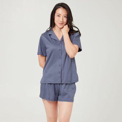 Cotton Silk Pajamas set- Short Sleeve Tops and Shorts Homewear Her Own Words 