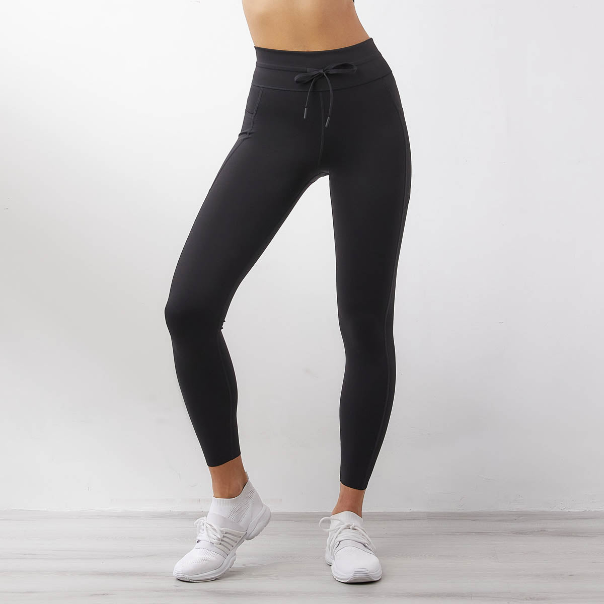 Mid-Waist Drawstring Leggings Leggings Sweat Float 