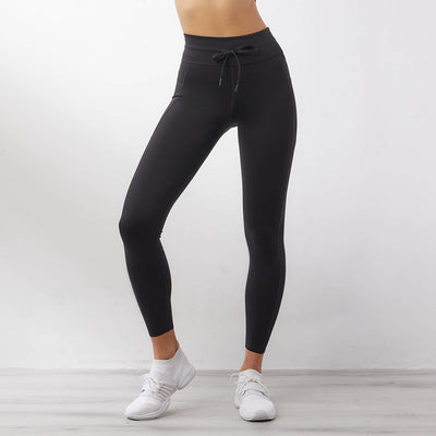 Mid-Waist Drawstring Leggings Leggings Sweat Float 