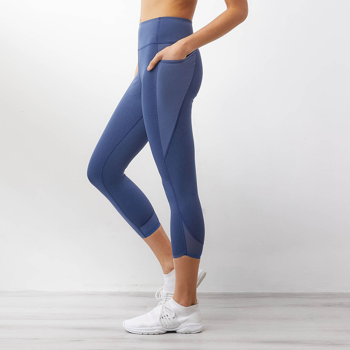 HIgh-Waist Denim Cropped Sports Leggings Leggings Sweat Float 