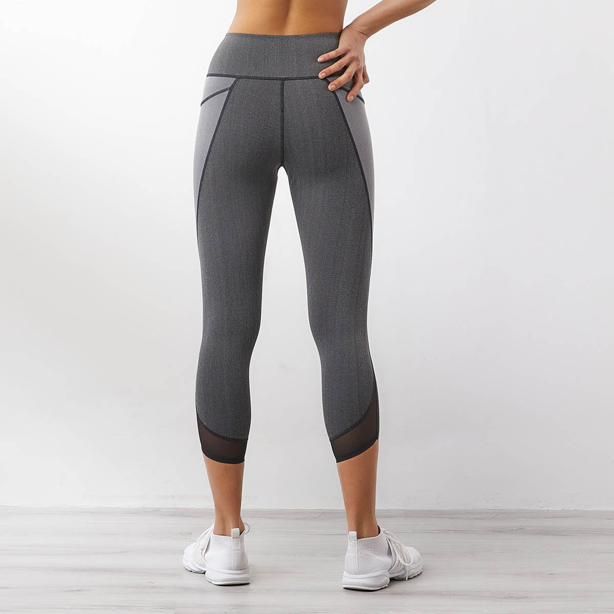 HIgh-Waist Denim Cropped Sports Leggings Leggings Sweat Float 