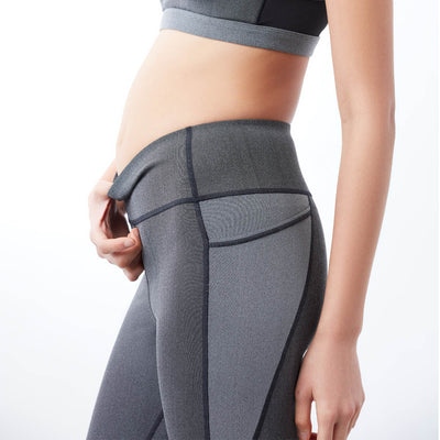 HIgh-Waist Denim Cropped Sports Leggings Leggings Sweat Float 