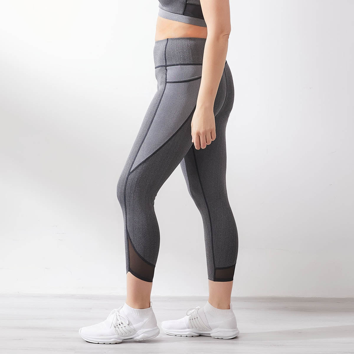 HIgh-Waist Denim Cropped Sports Leggings Leggings Sweat Float 