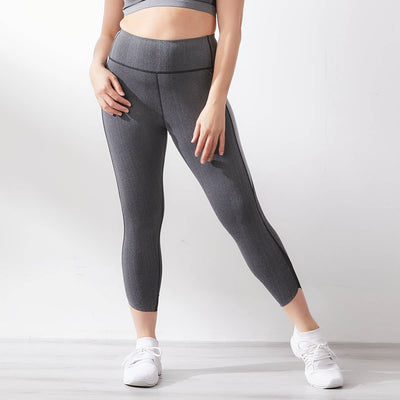 HIgh-Waist Denim Cropped Sports Leggings Leggings Sweat Float 