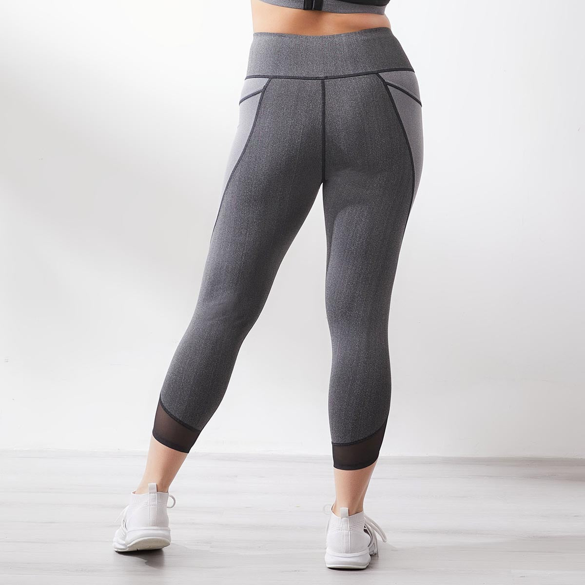 HIgh-Waist Denim Cropped Sports Leggings Leggings Sweat Float 