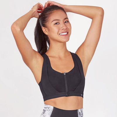 Zip Front Sports Max Bra Sports Bra Sweat Float Black 70B 