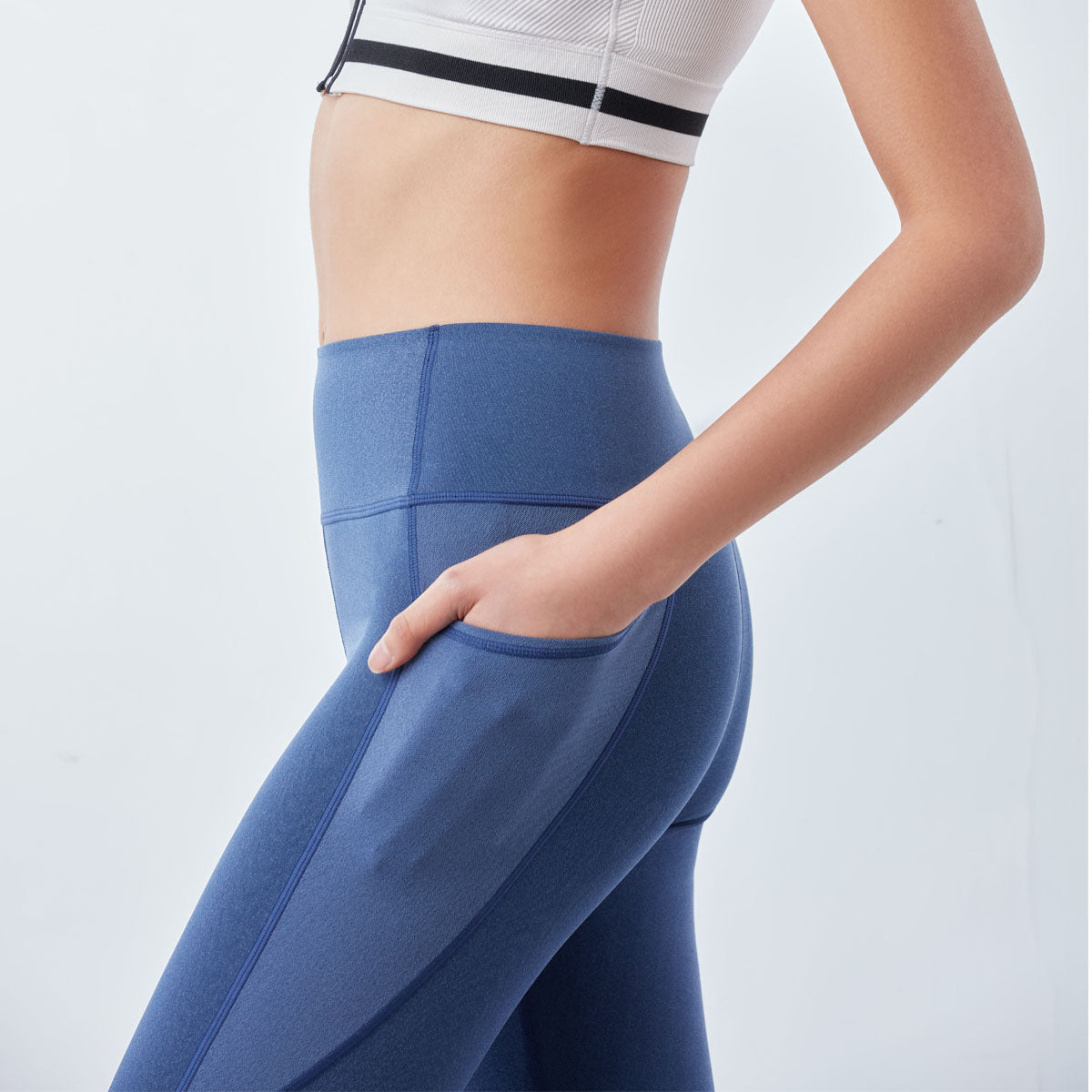 HIgh-Waist Denim Cropped Sports Leggings Leggings Sweat Float 