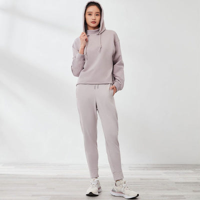 Lifestyle High Neck Cropped Hoodie Tops Sweat Float Dull Lilac S 