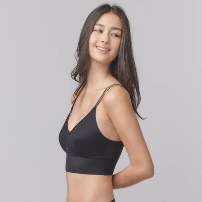 Invisible Extra Skin???Long Line Triangle Bra Top Bra Her Own Words Black L 
